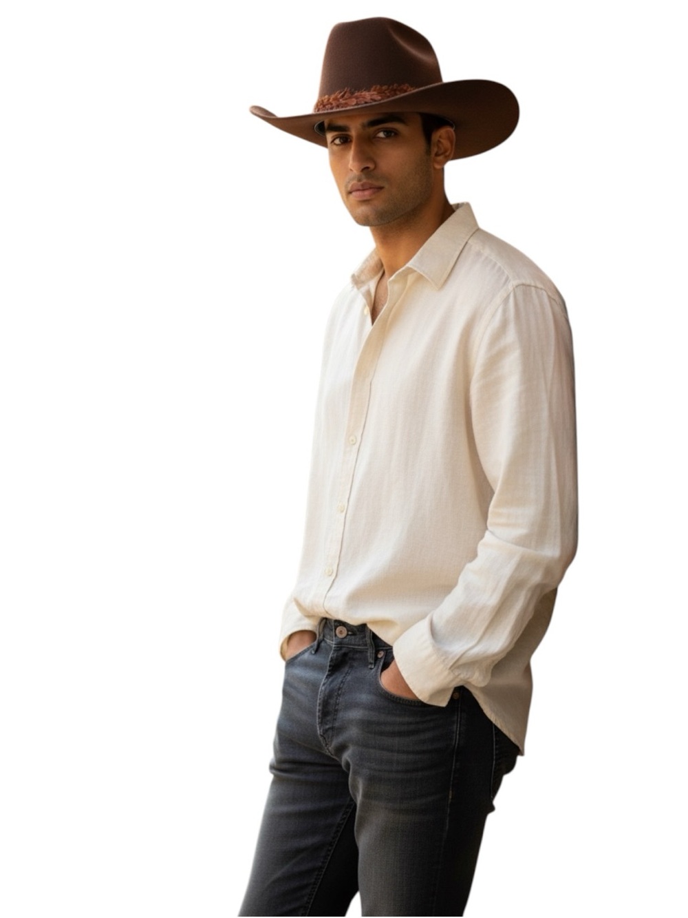 VTG. Bailey Western Cattleman  brim felt vibrant feather  hat band cowboy hat